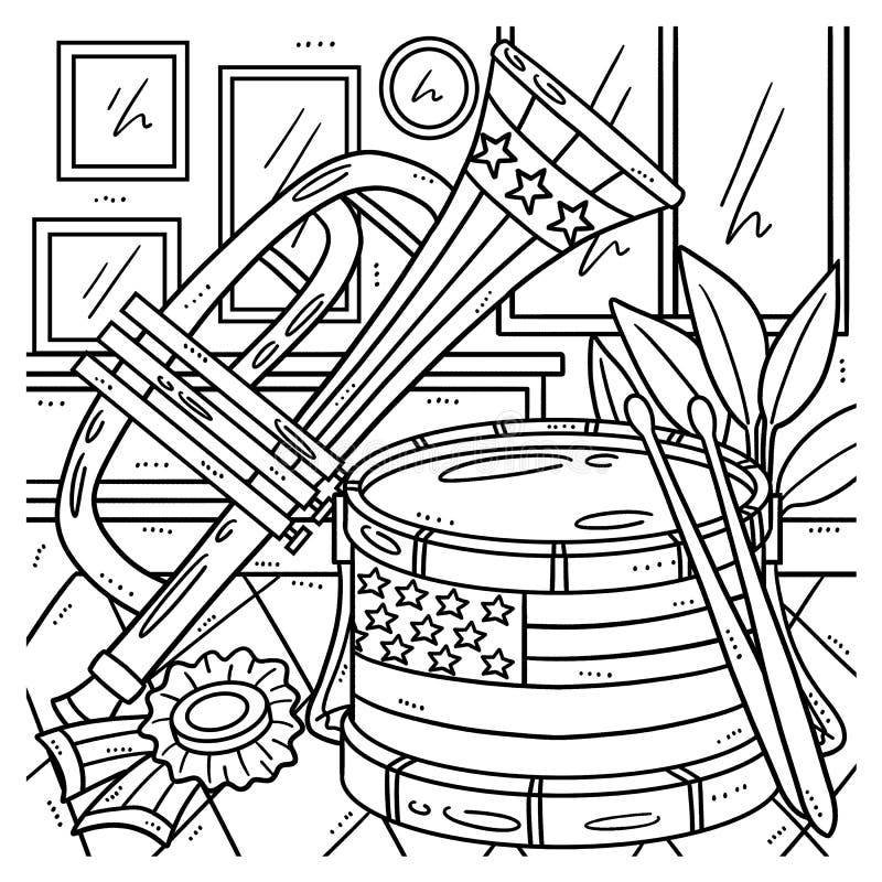 Trumpet coloring stock illustrations â trumpet coloring stock illustrations vectors clipart