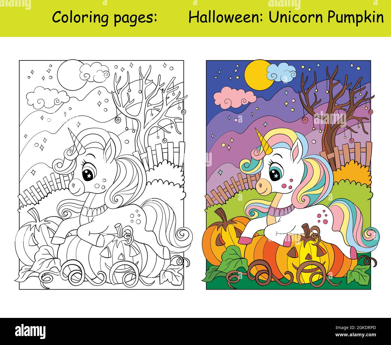 Pumpkin unicorn stock vector images