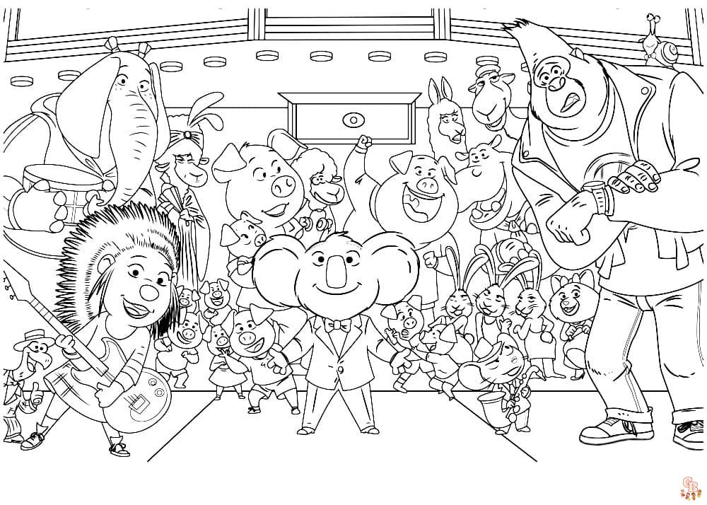 Sing coloring pages