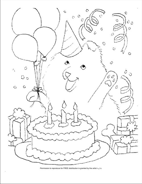 Happy birthday to you sheltie free coloring sheet download by amy bolin