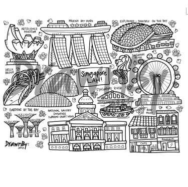Singapore lah silicone colouring mat â drawnby