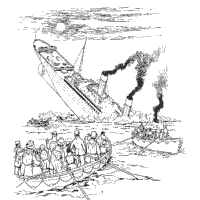 Sinking of the titanic coloring pages