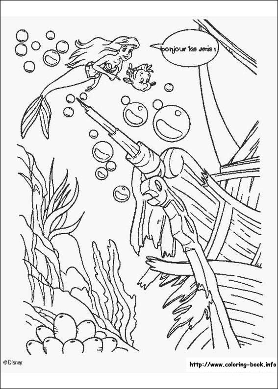 The little mermaid coloring picture