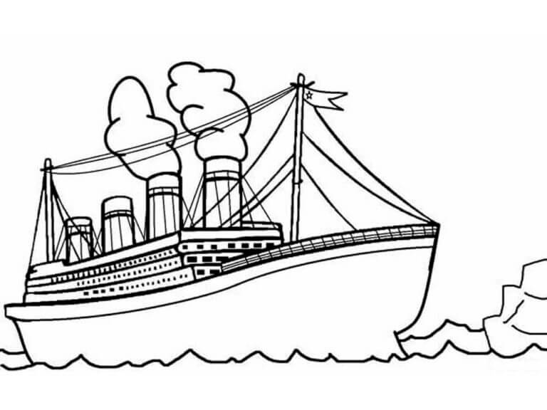 Watching the sinking ship coloring page