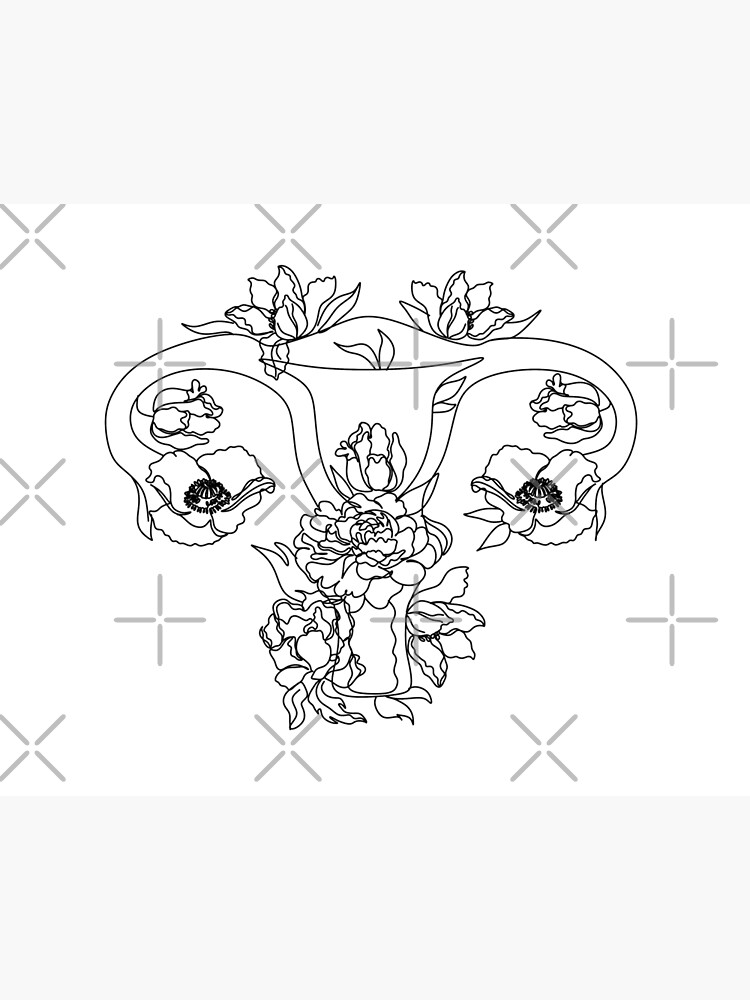 Lãmina rãgida for sale con la obra sistema reproductor femenino de belleza con flores de onelineprint