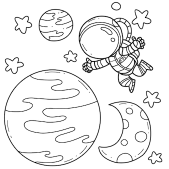 Space coloring pages printable vectors illustrations for free download