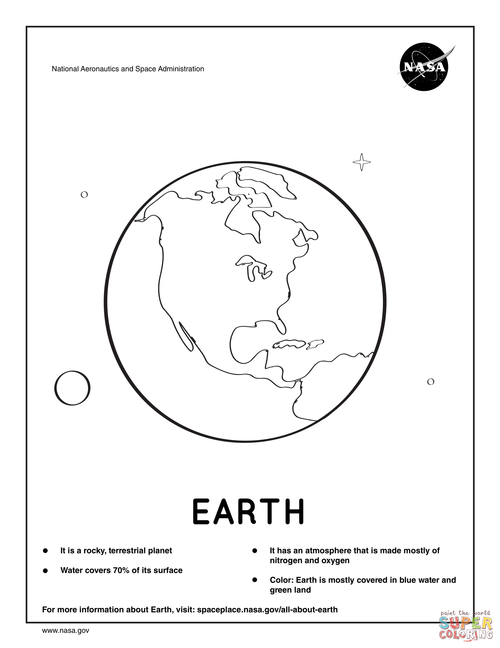 Desenho de planeta do sistema solar terra para colorir desenhos para colorir e imprimir gratis