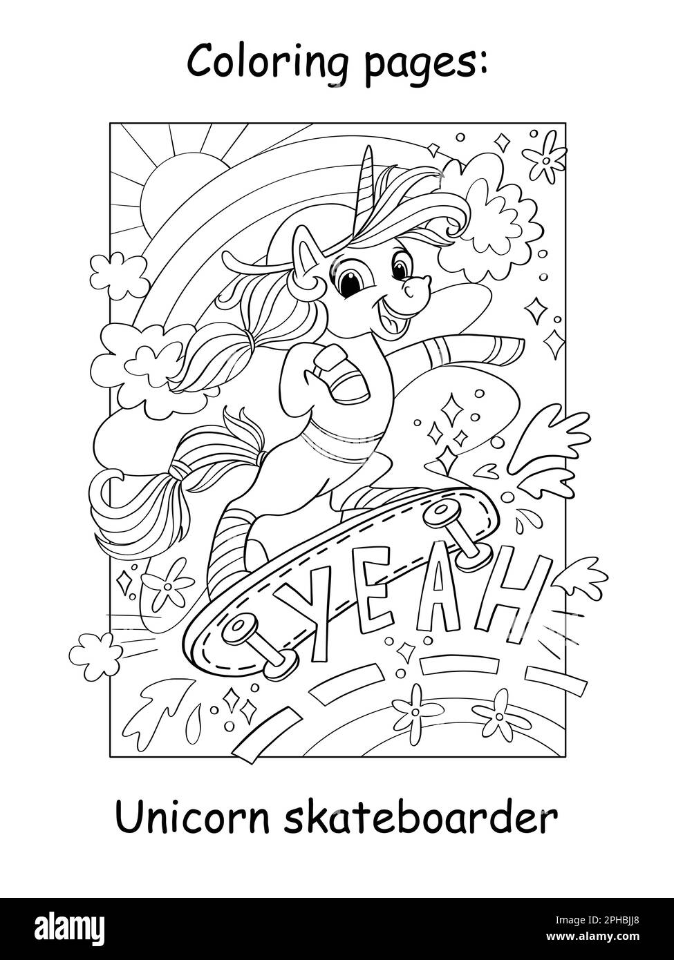 Horse and skateboard cut out stock images pictures
