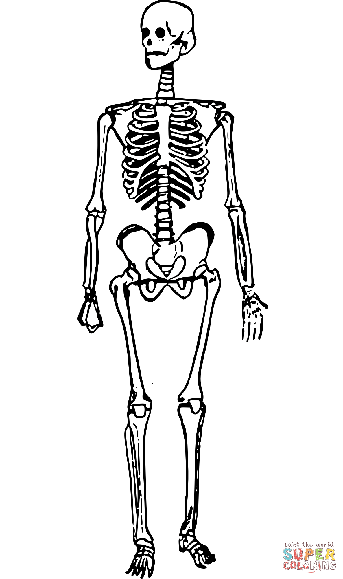 Vintage skeleton man standing coloring page free printable coloring pages