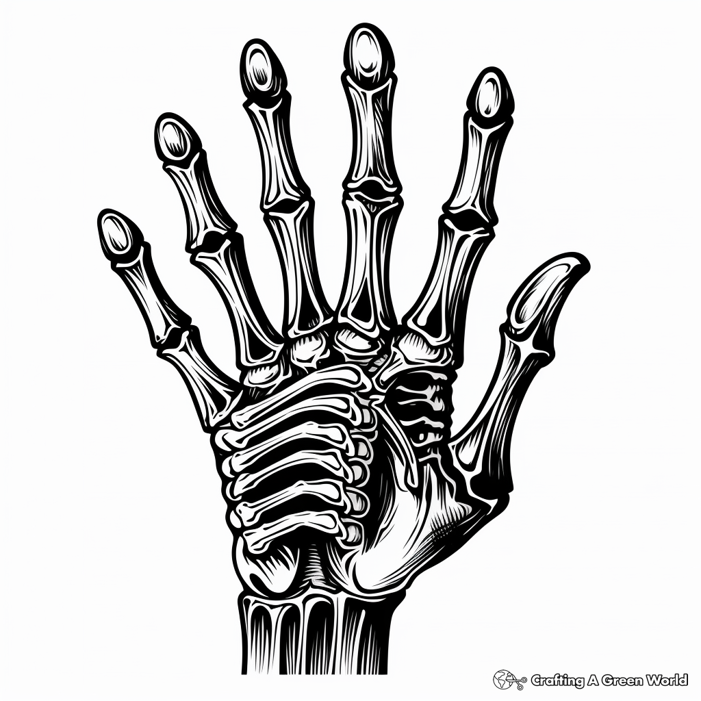 Skeleton hand coloring pages