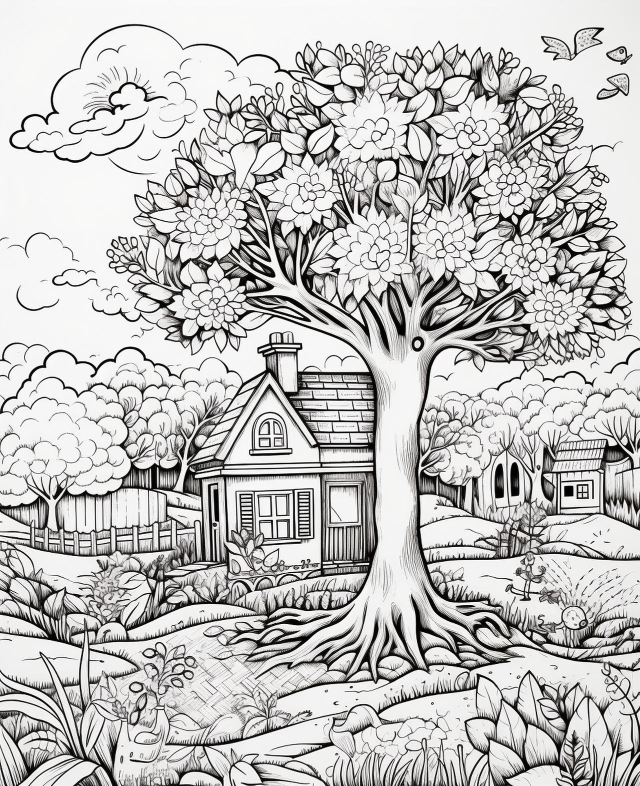 Nature coloring pages in premium quality by coloringbooksart on