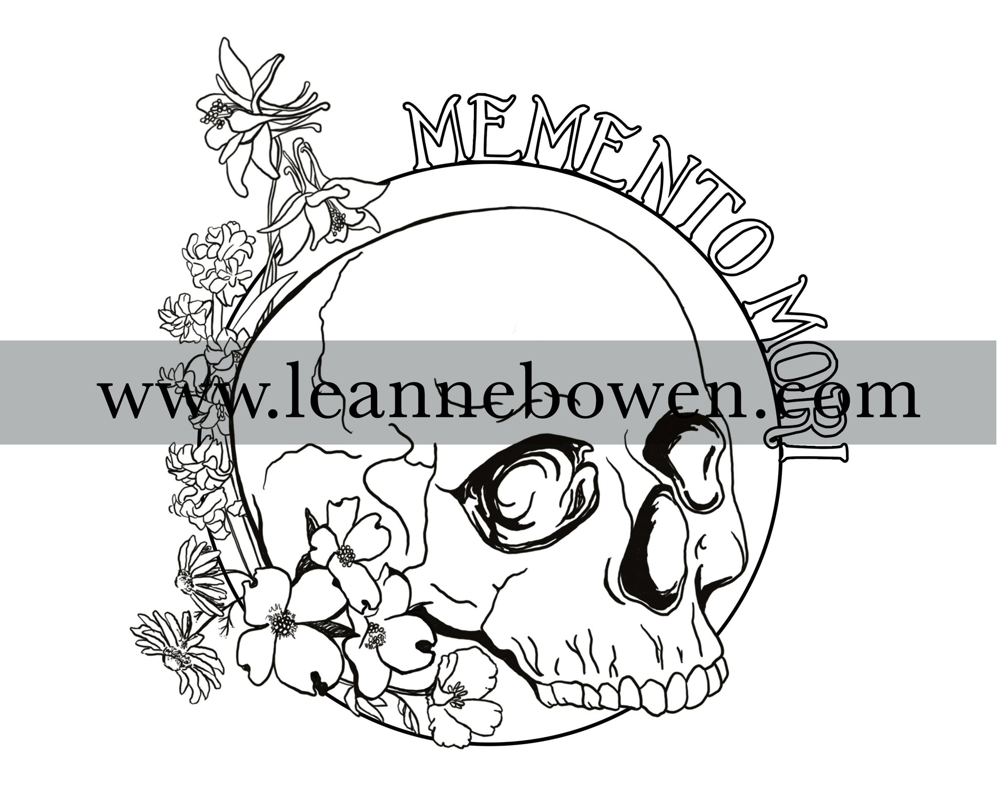 Memento mori coloring page phone wallpaper digital download â leanne bowen