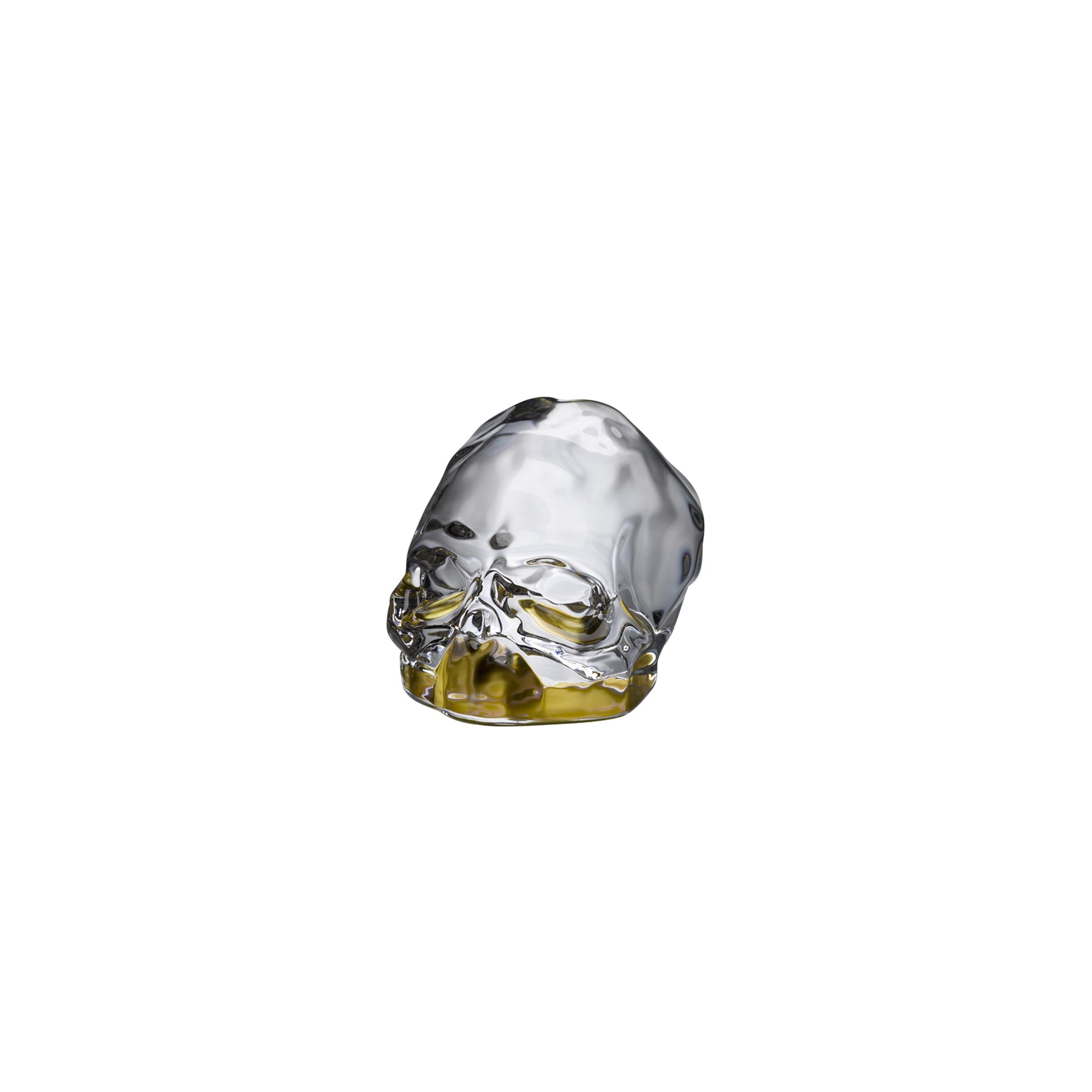 Memento mori faceted skull gold coated small â nude