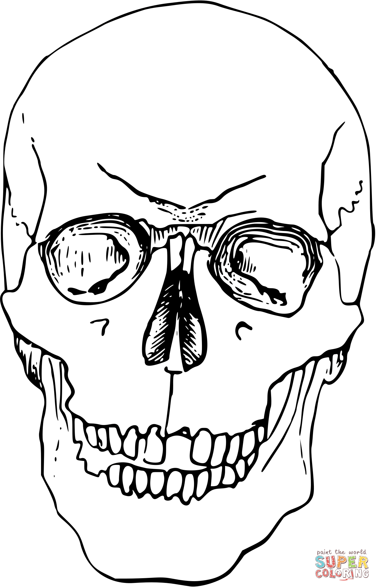 Vintage skull coloring page free printable coloring pages