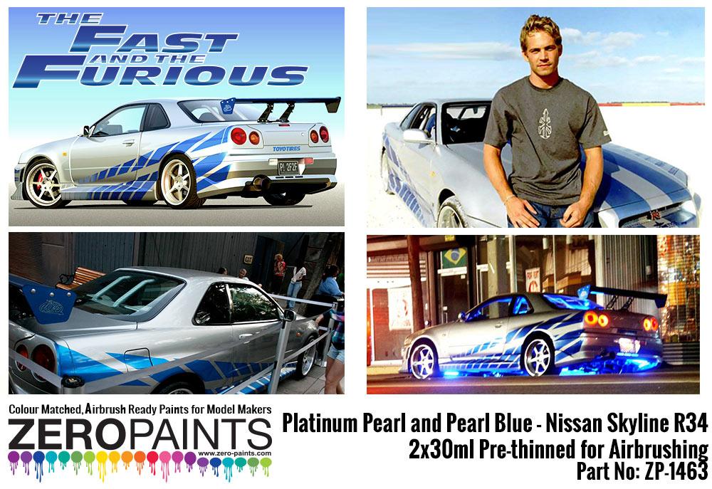 Fast and furious platinum pearlpearl blue paints xml paul walker nissan skyline r zp