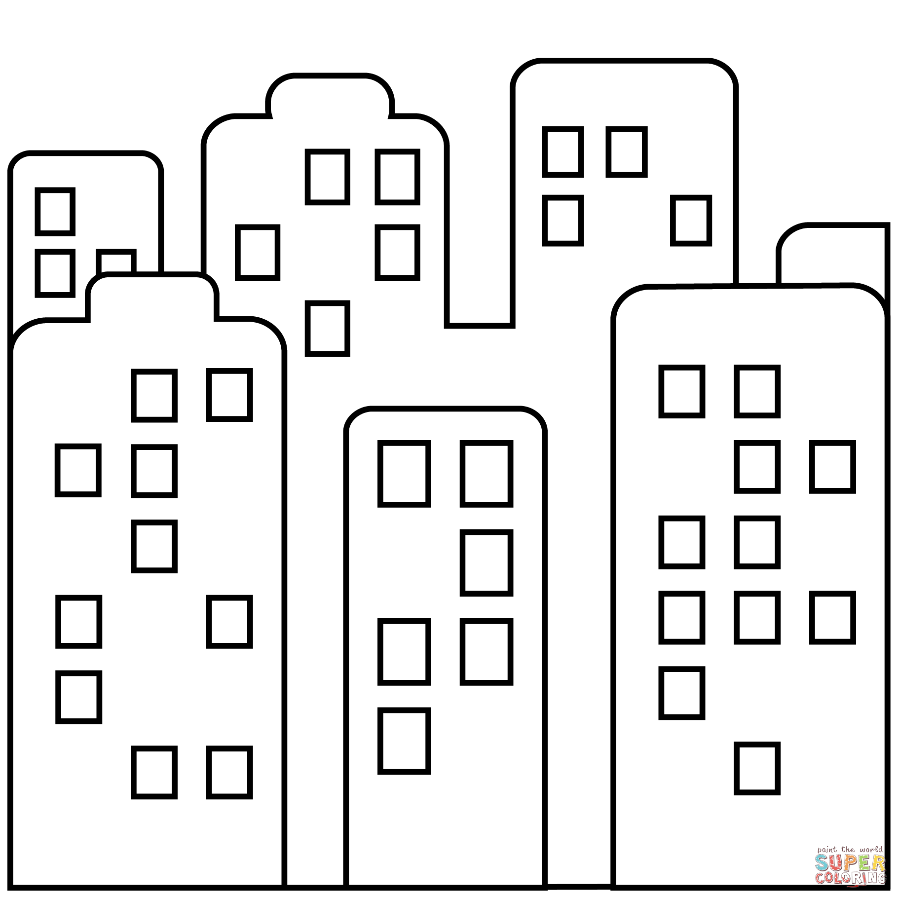 Cityscape emoji coloring page free printable coloring pages