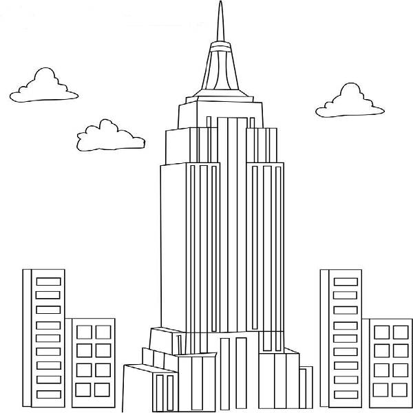Coloring page skyscraper buildings and architecture â printable coloring pages