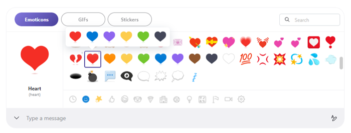 What is the full list of emoticons