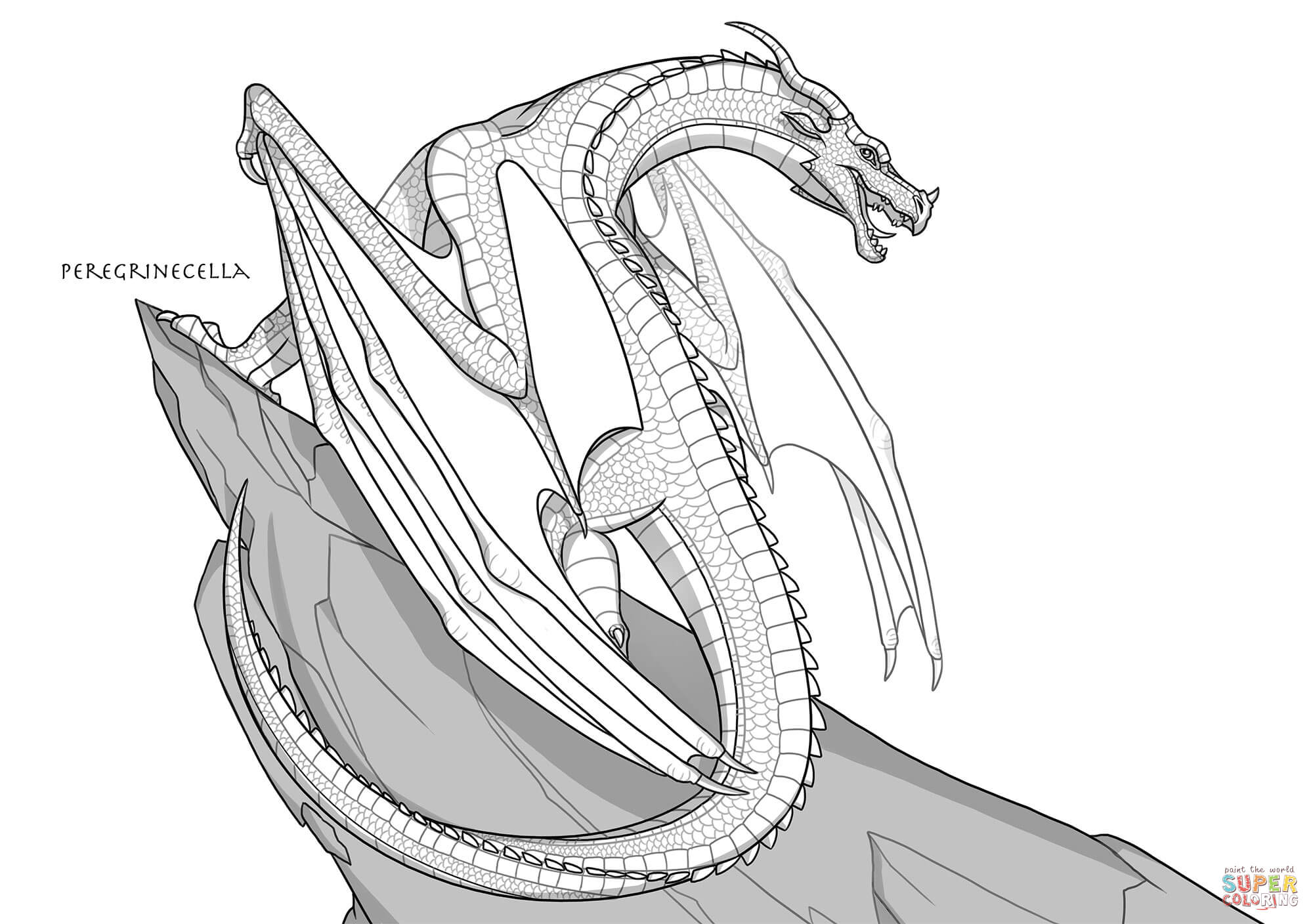 Skywing dragon coloring page free printable coloring pages