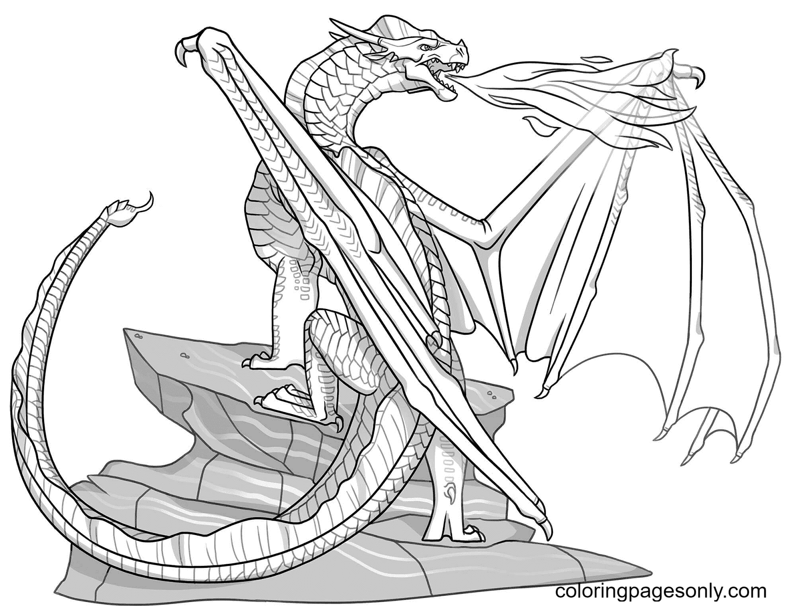 Skywing dragon coloring page