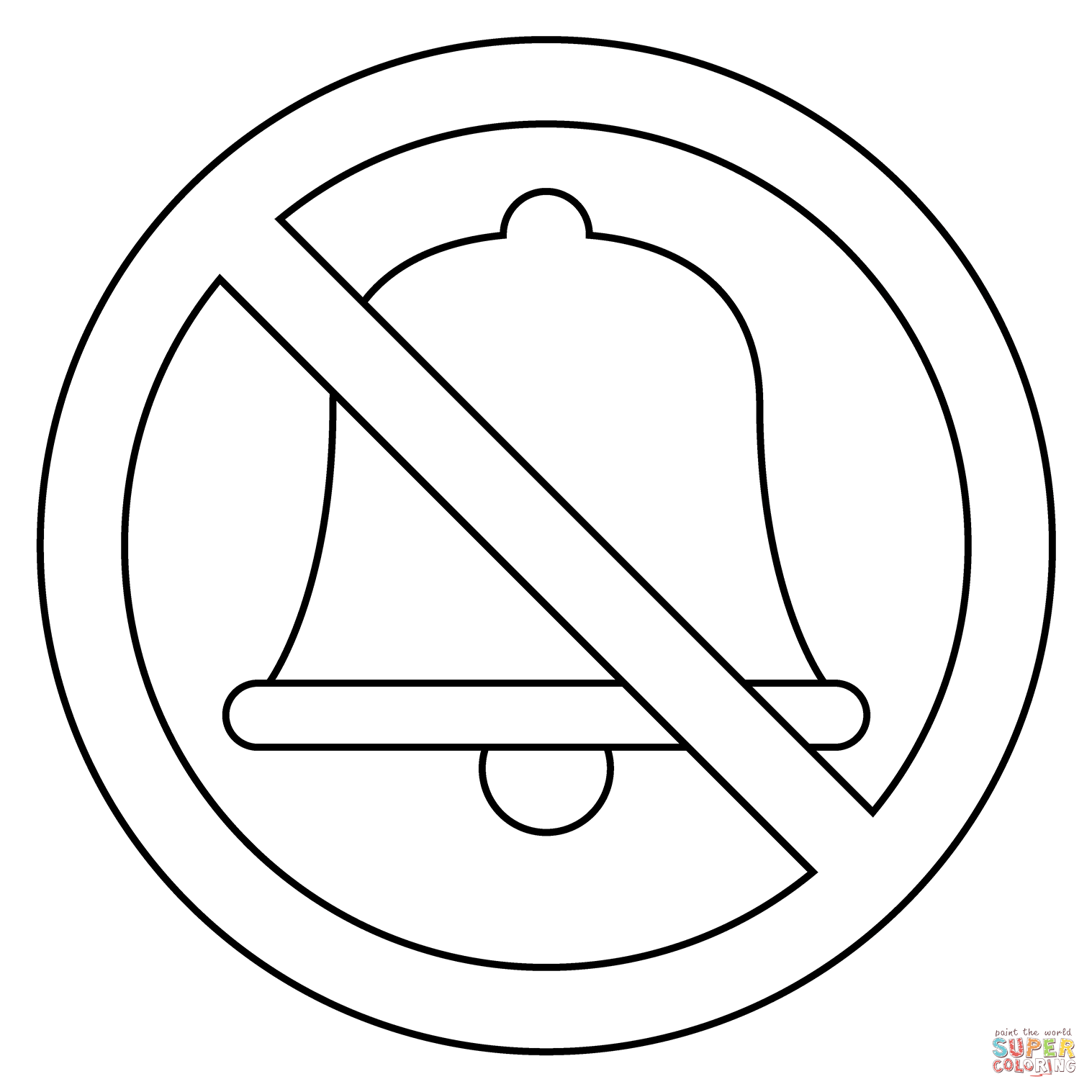 Bell with slash emoji coloring page free printable coloring pages
