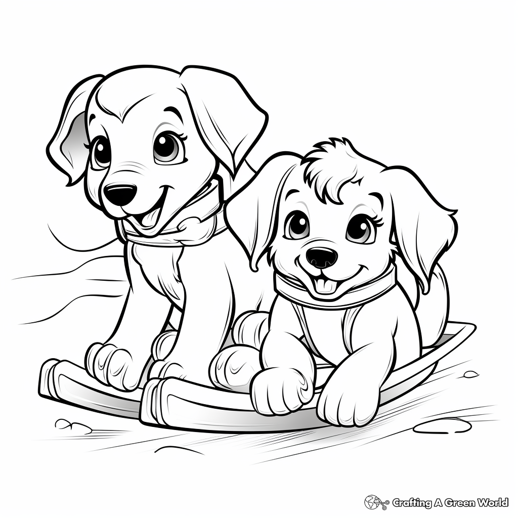 Sled dog coloring pages