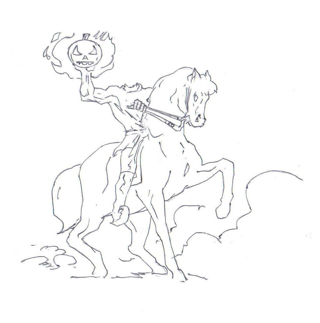 Headless horseman drawing sleepy hollow by electronicdave on