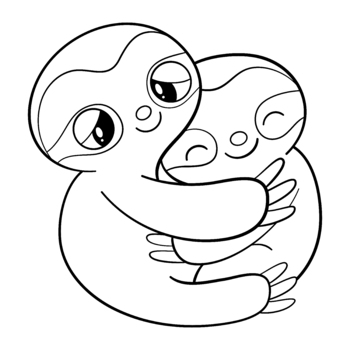 Animals in love valentines day coloring pages dinosaurs sloths