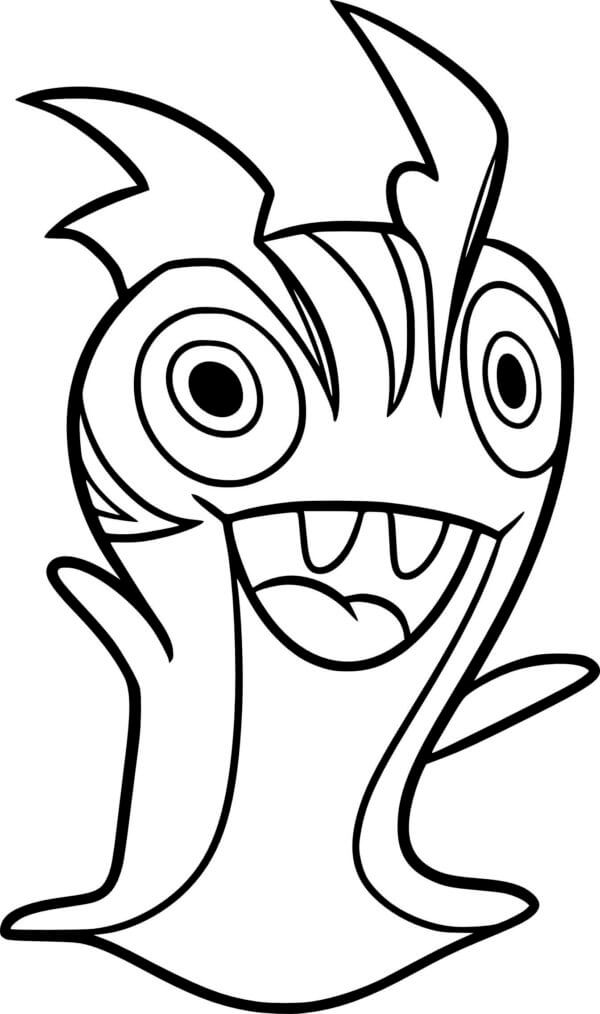 A funny slug is making a fuss coloring page