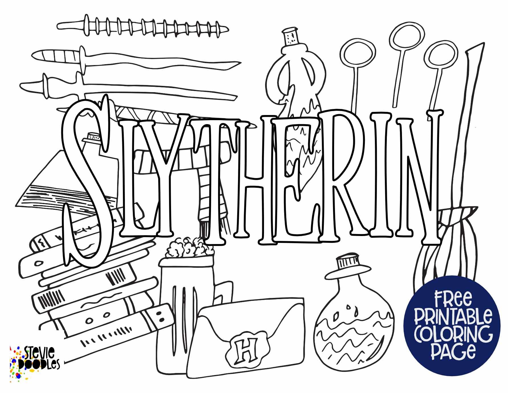Free slytherin pages from hogwarts â stevie doodles