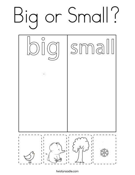 Big or small coloring page