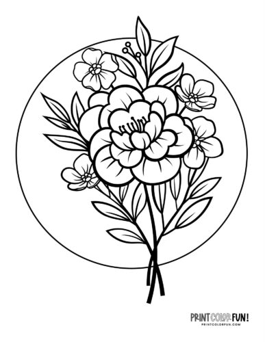Flower coloring pages clipart to color a whole garden at