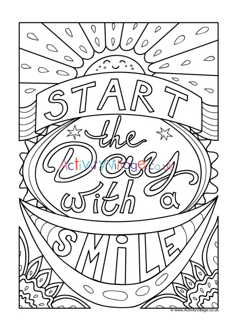 Start the day with a smile louring page