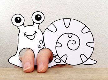 Snail finger puppet printable coloring