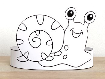 Snail coloring paper crown printable