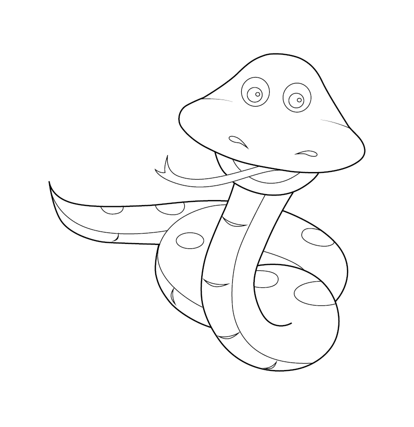 Snake colouring page for kids free colouring book for children â monkey pen store