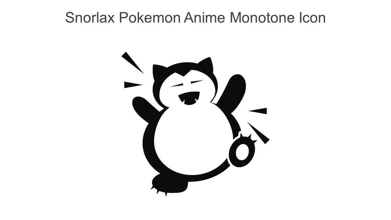 Snorlax pokemon anime monotone icon in powerpoint pptx png and editable eps format