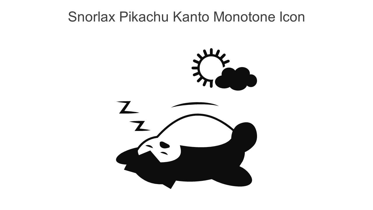 Snorlax pikachu kanto monotone icon in powerpoint pptx png and editable eps format