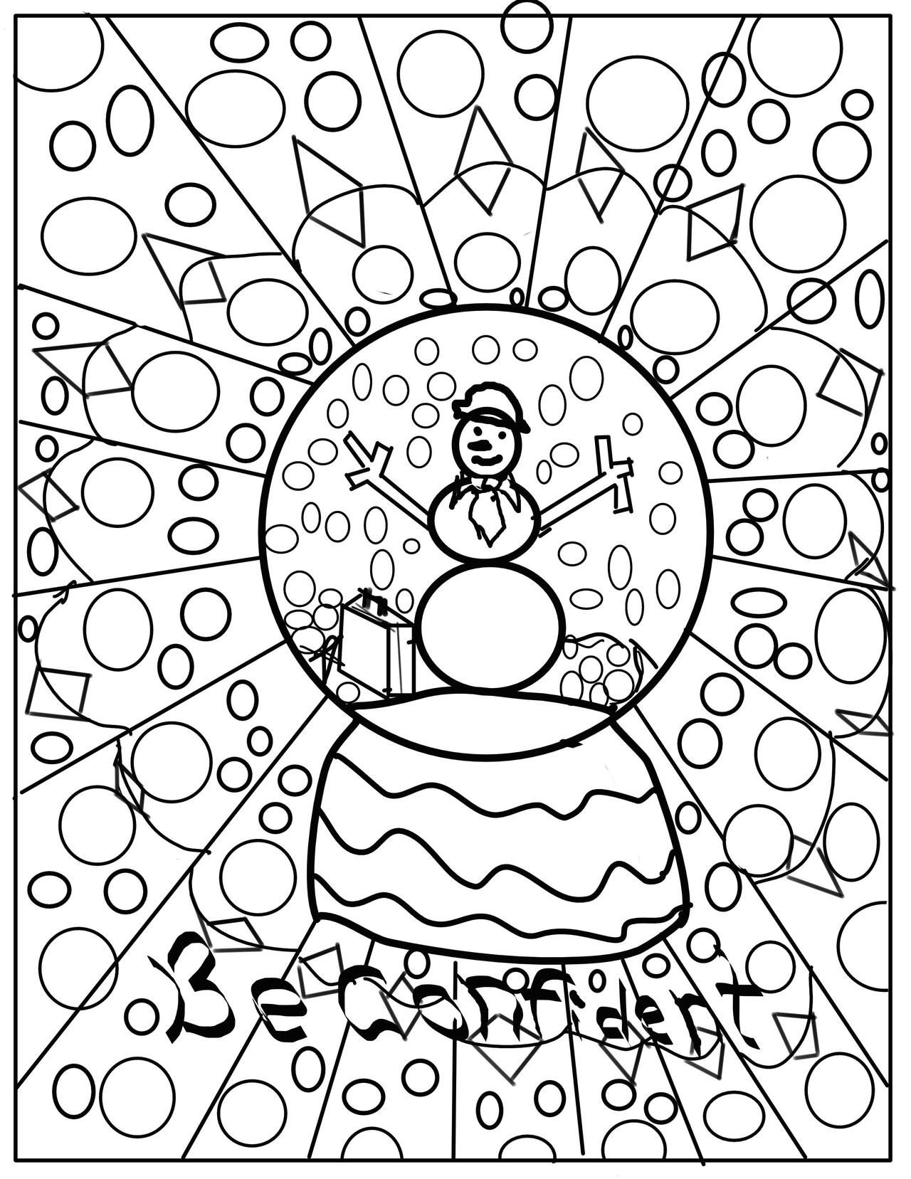 Snow globe color page by christine on