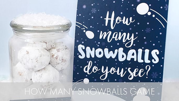 Distinctivs winter holiday party games â how many snowballs do you see guessing game â extra guessing cards