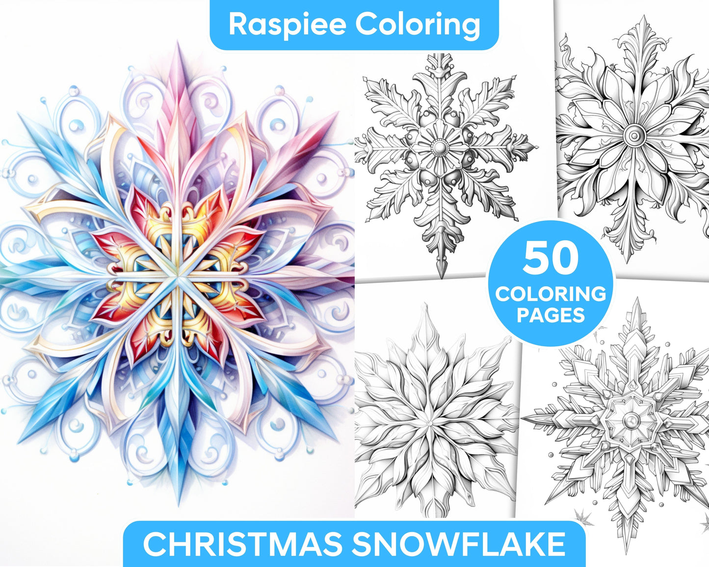 Christmas snowflake grayscale coloring pages for adults printable â coloring