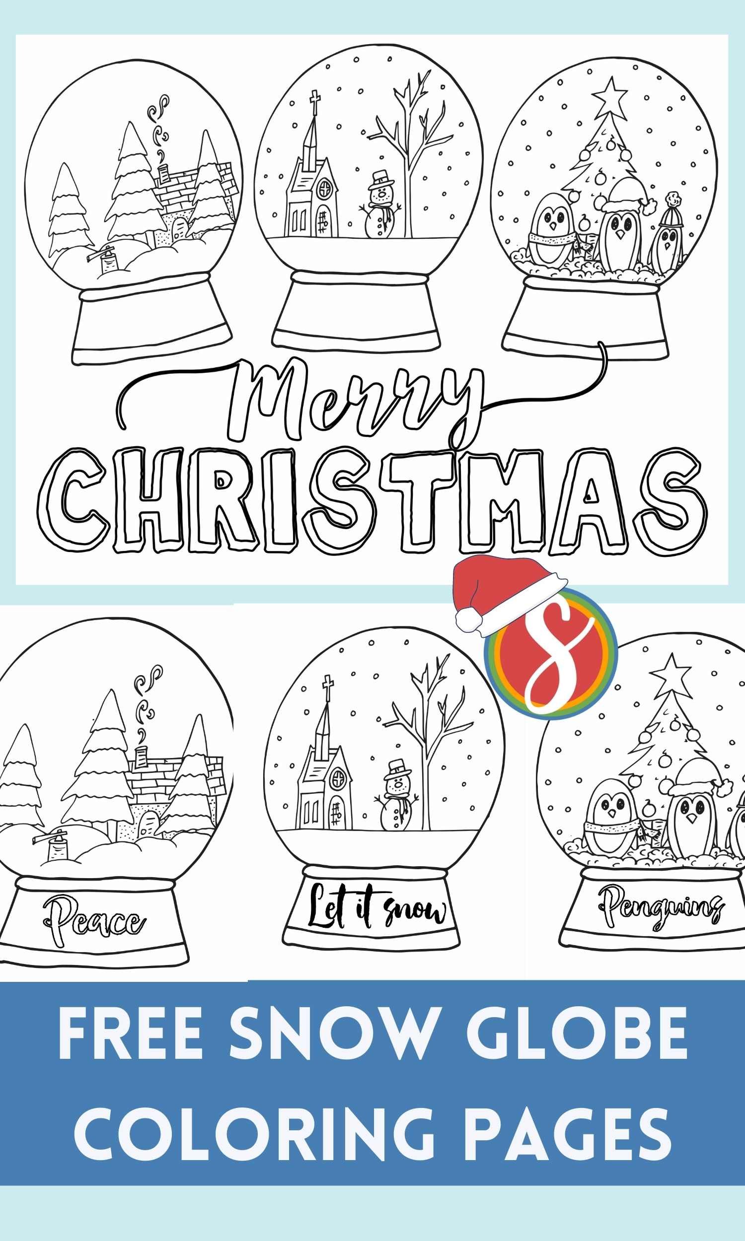 Free snowglobe coloring pages â stevie doodles