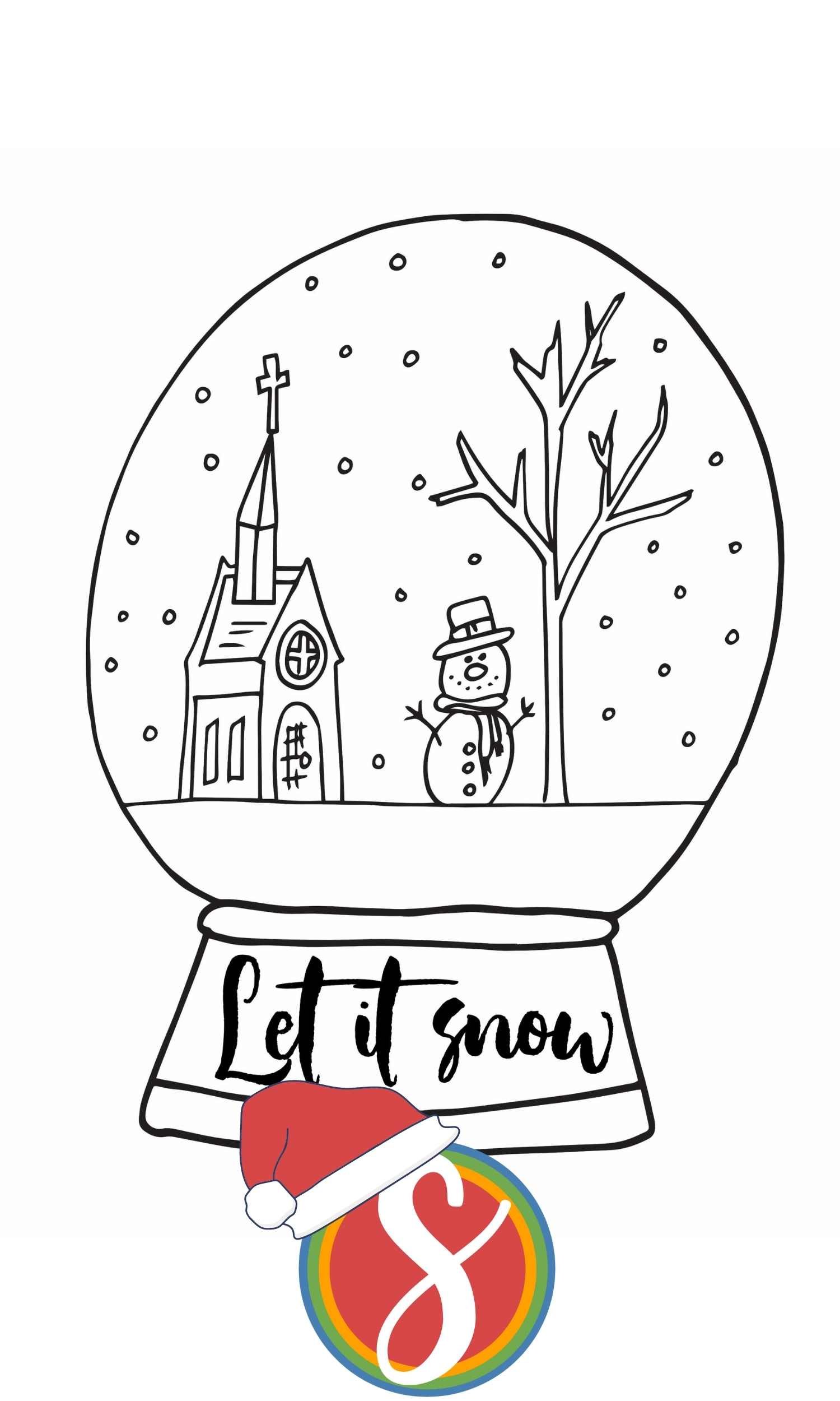 Free snowglobe coloring pages â stevie doodles
