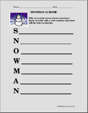 Snowman acrostic form i