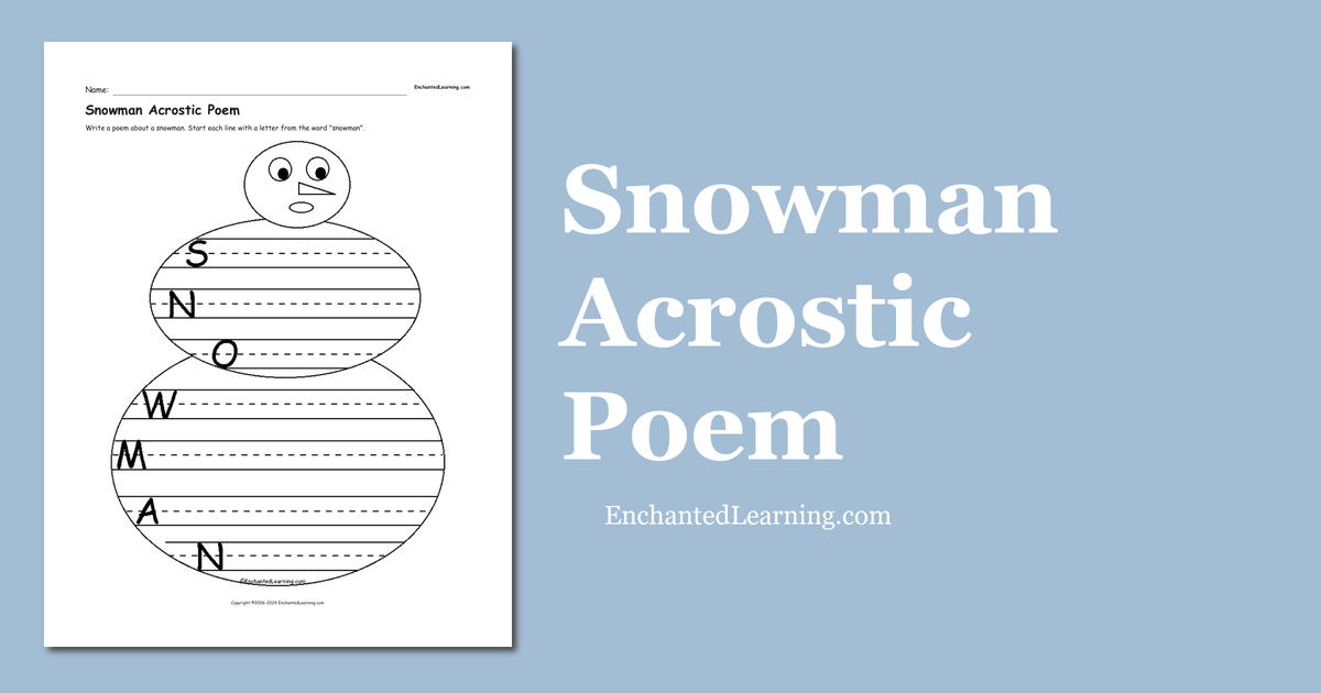 Snowman acrostic poem