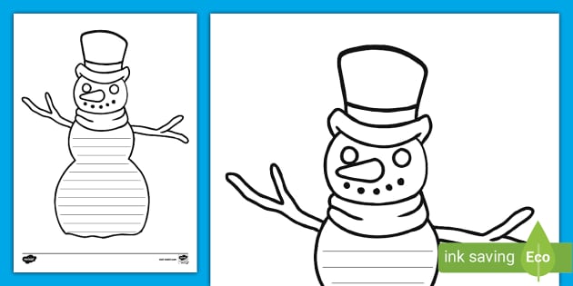 Snowman writing template teacher made