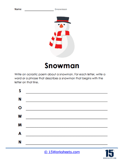Snowman worksheets