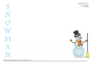Snowman acrostic poem printable