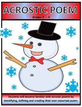 Snowman acrostic poem editable by career ready education within the classroom