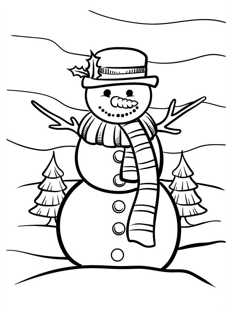 Snowman coloring pages by coloringpageswk on